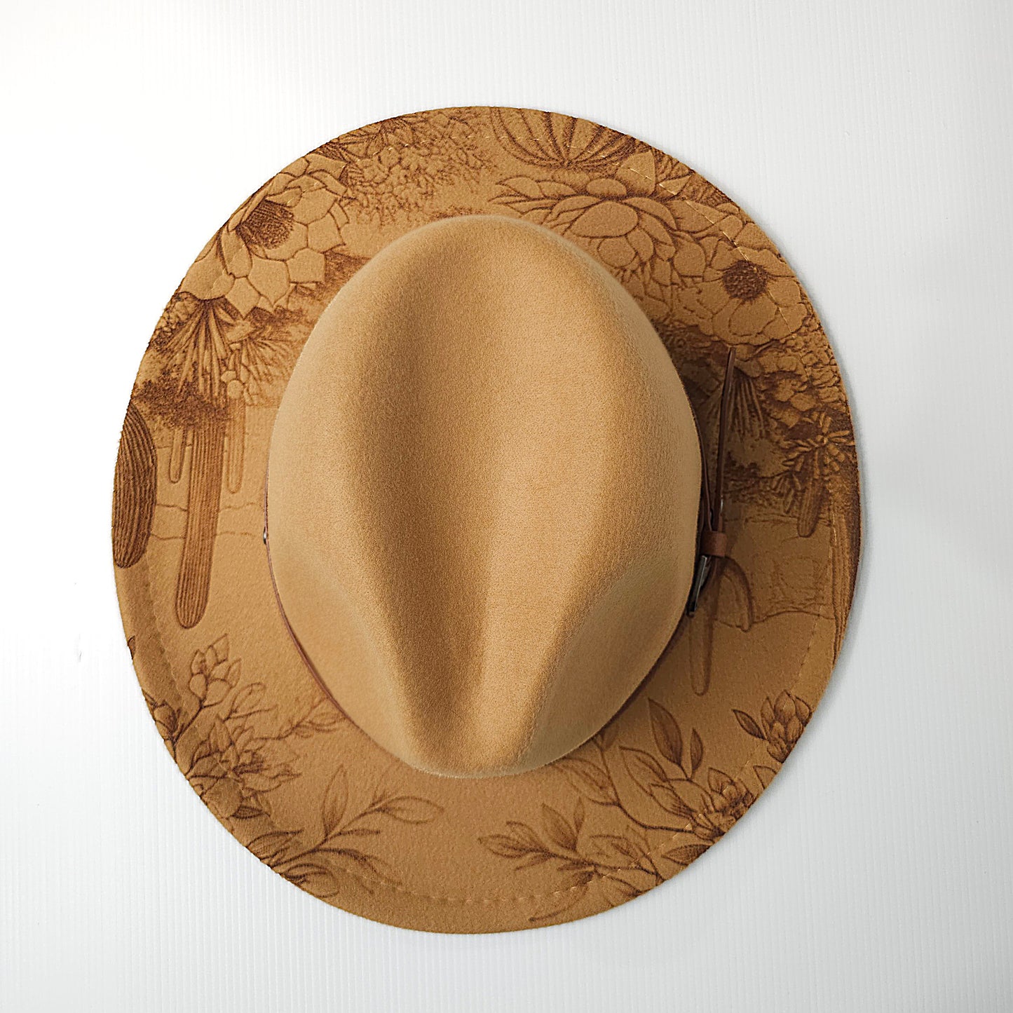 Engraved Felt Hat - Floral Desert